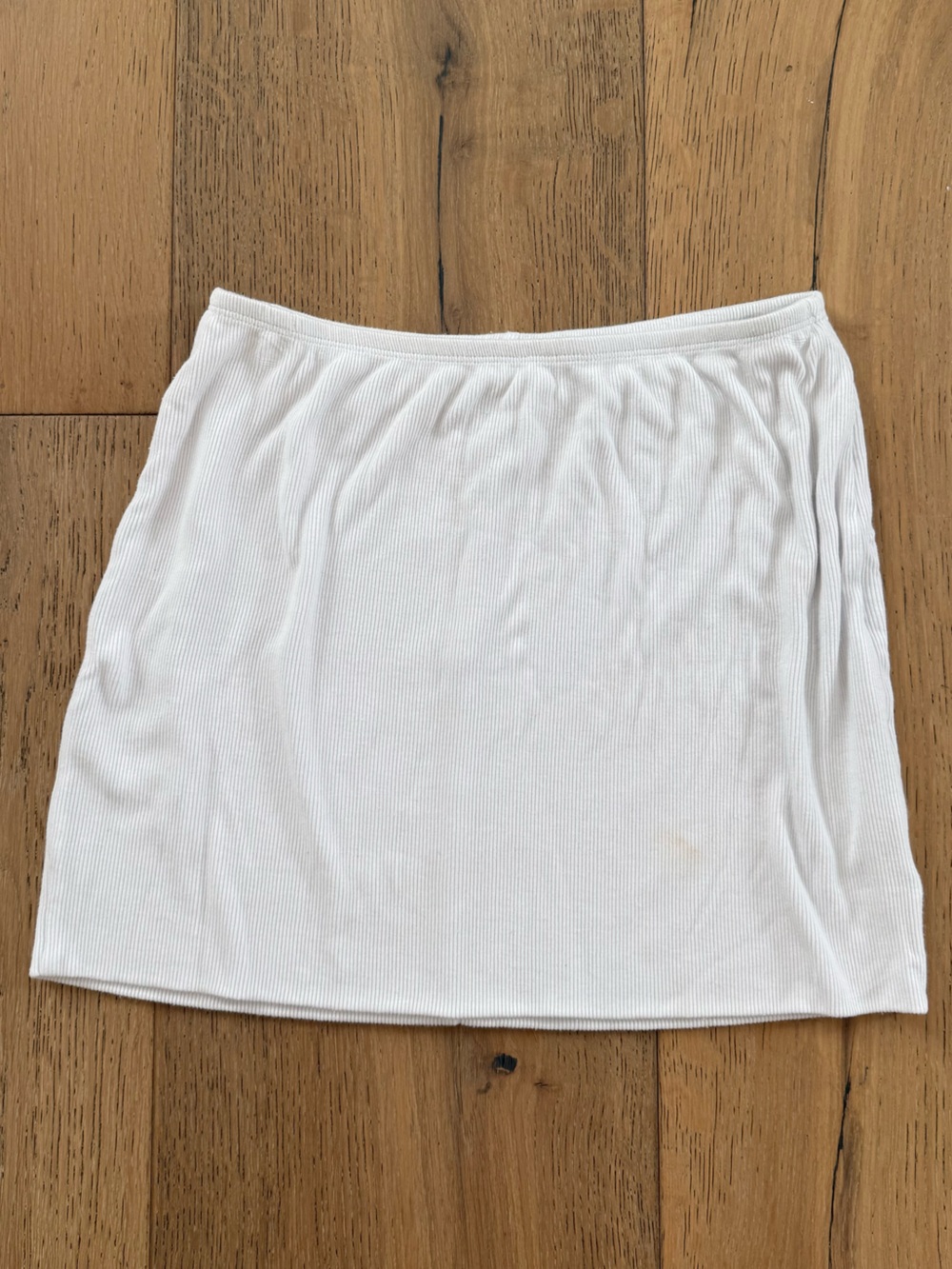 LNA White Ribbed Mini Skirt